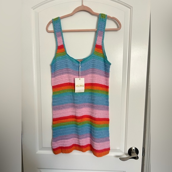 Show Me Your Mumu Day Trip Rainbow Crotchet Dress Coverup size small NWT - Picture 7 of 14